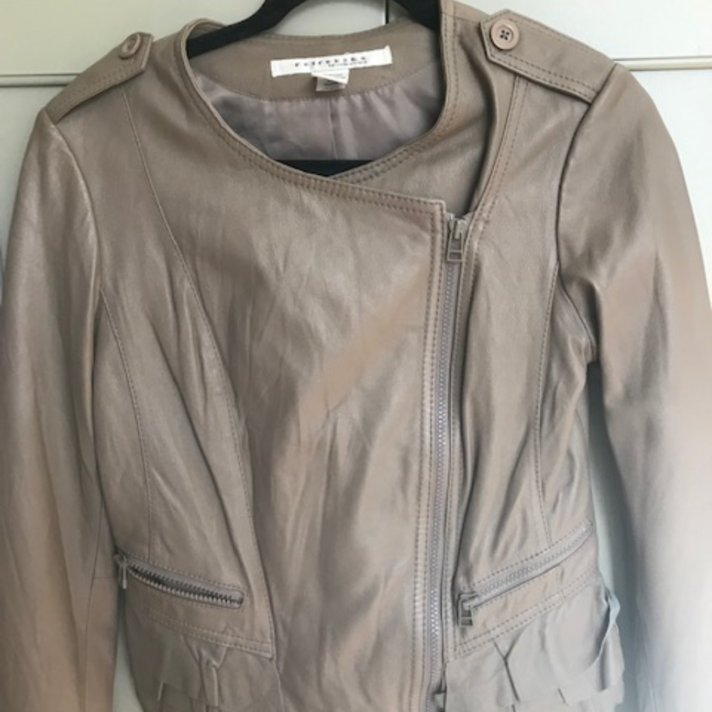 NWOT Rezrekshn Olive Leather Moto Jacket
